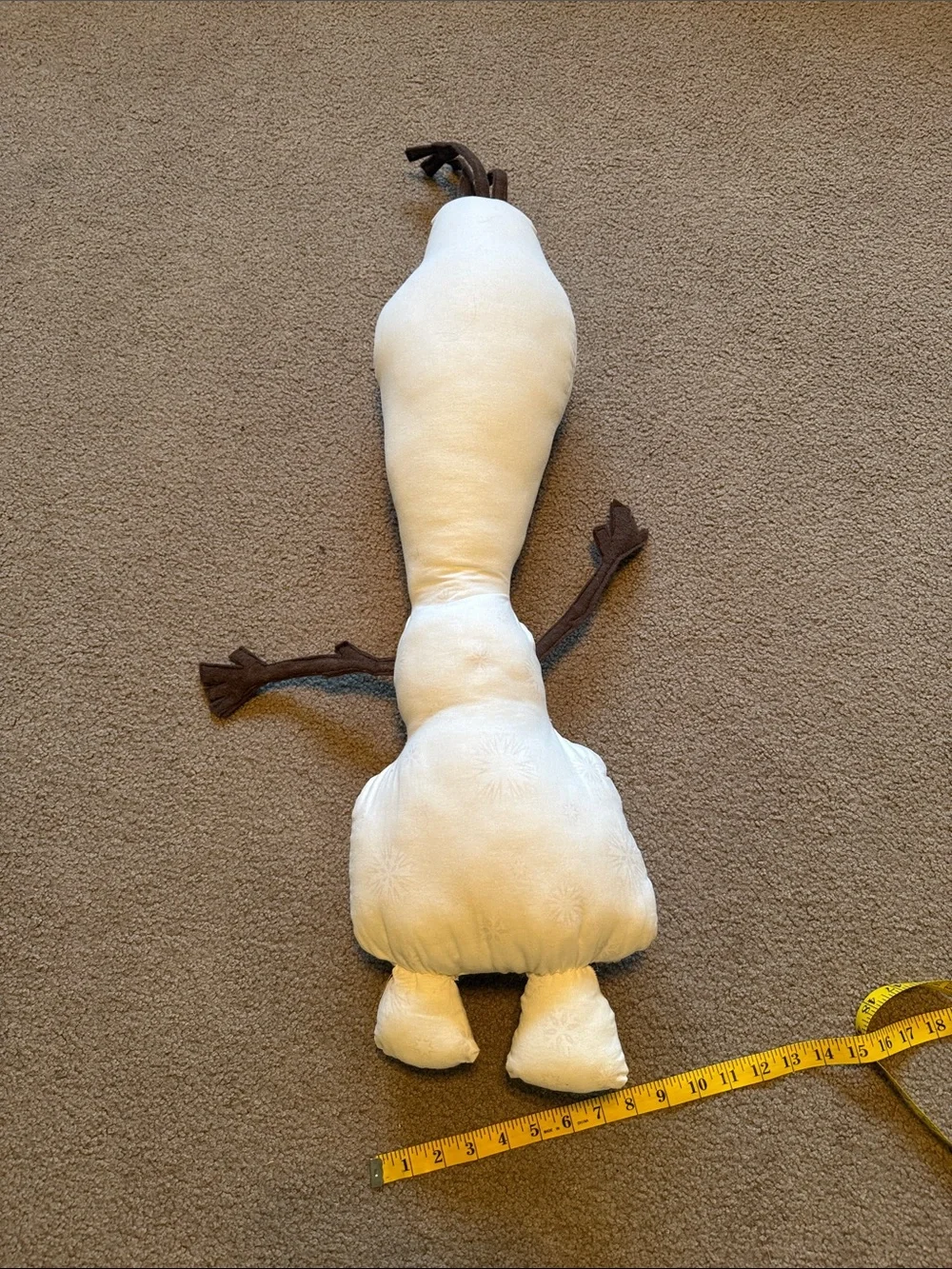 Olaf Plush Pillow - White, Black, Orange